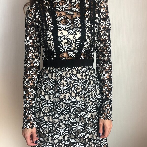 Self-Portrait Antoinette Floral Guipure-Lace Dress - Size 6 (US) / Small - Picture 2 of 8